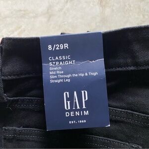 GAP Black Mid Rise Classic Straight Jeans